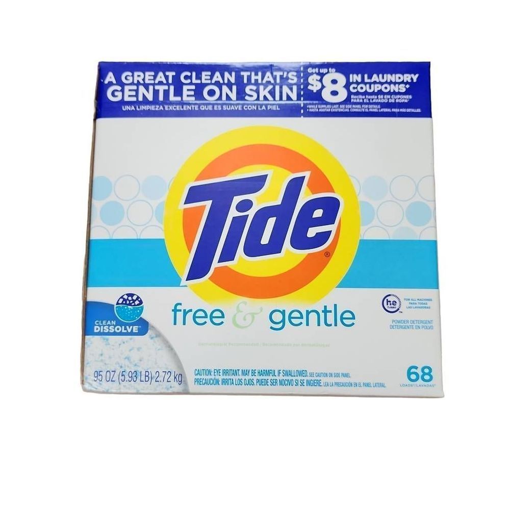 Tide free & gentle powder laundry detergent 90 oz 68 loads discontinued